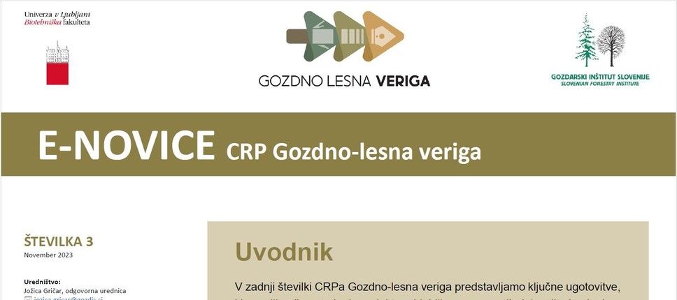 Novičnik ob zaključku projekta CRP Gozdno-lesna veriga